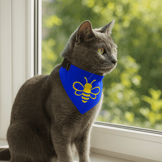 MHA Bee Inspired Pet Bandana (Blue) Collar – branded streetwear item
