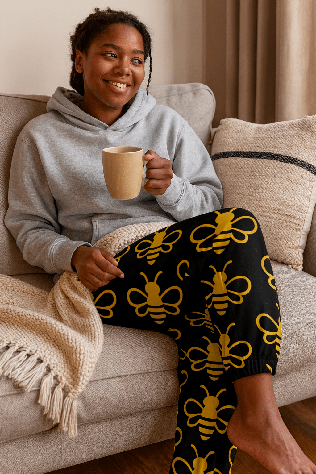 MHA Bee Inspired Wide-Leg (Black) Loungewear – branded streetwear item