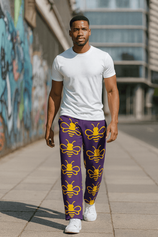 MHA Bee Inspired Wide-Leg (Purple) Loungewear – branded streetwear item