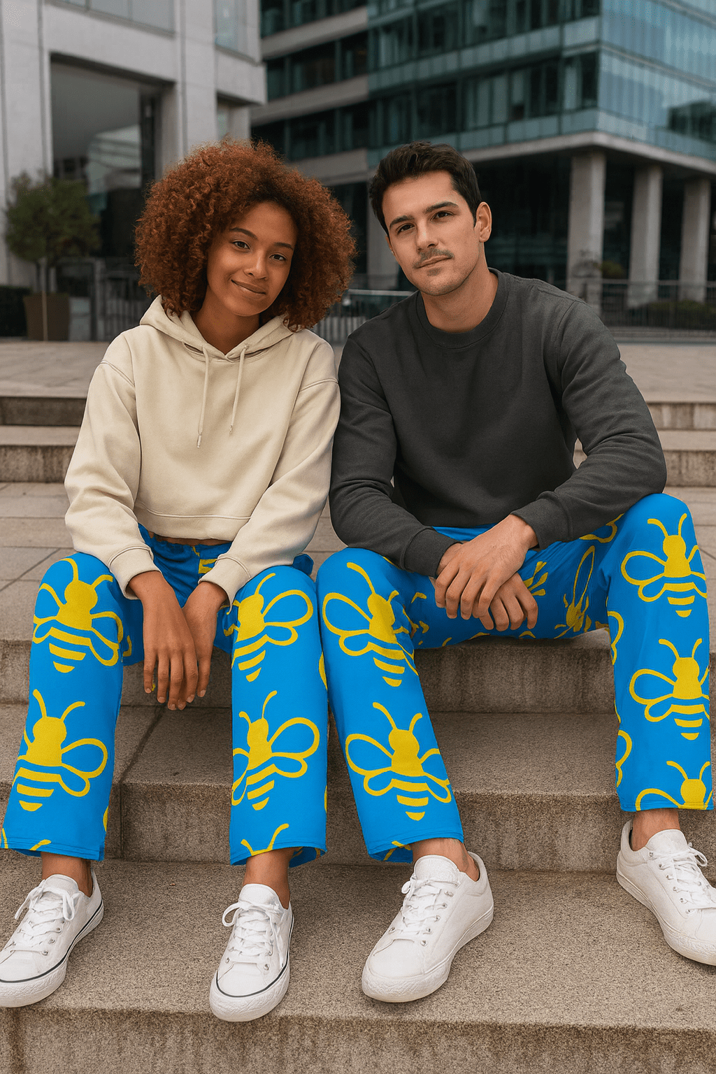 MHA Bee Inspired Wide-Leg (Aqua-Blue) Loungewear – branded streetwear item