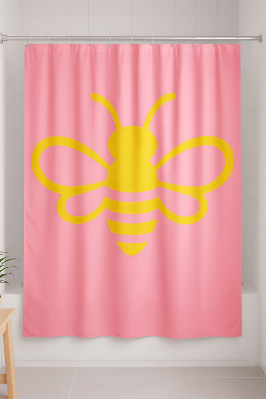 MHA Bee Inspired Shower (Pink) Curtain – branded streetwear item