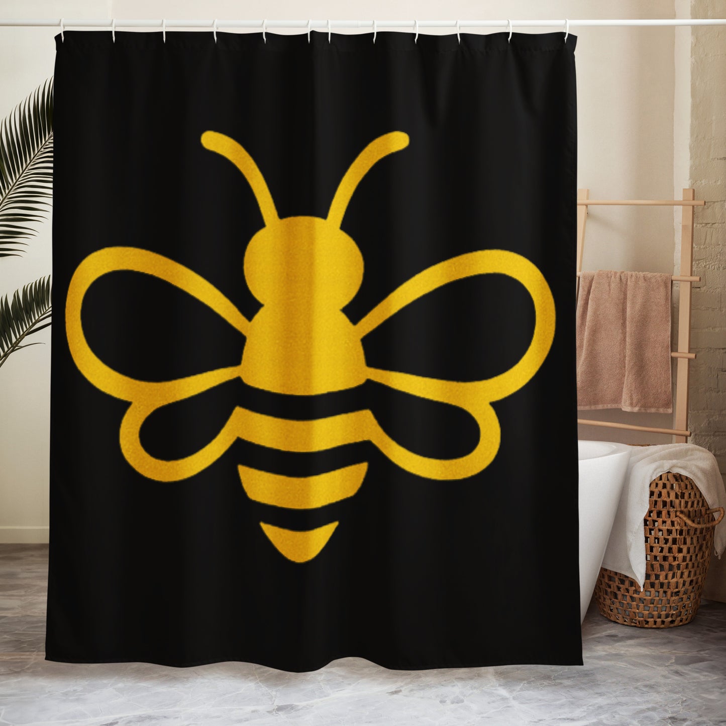 MHA Bee Inspired Shower (Black) Curtain – branded streetwear item