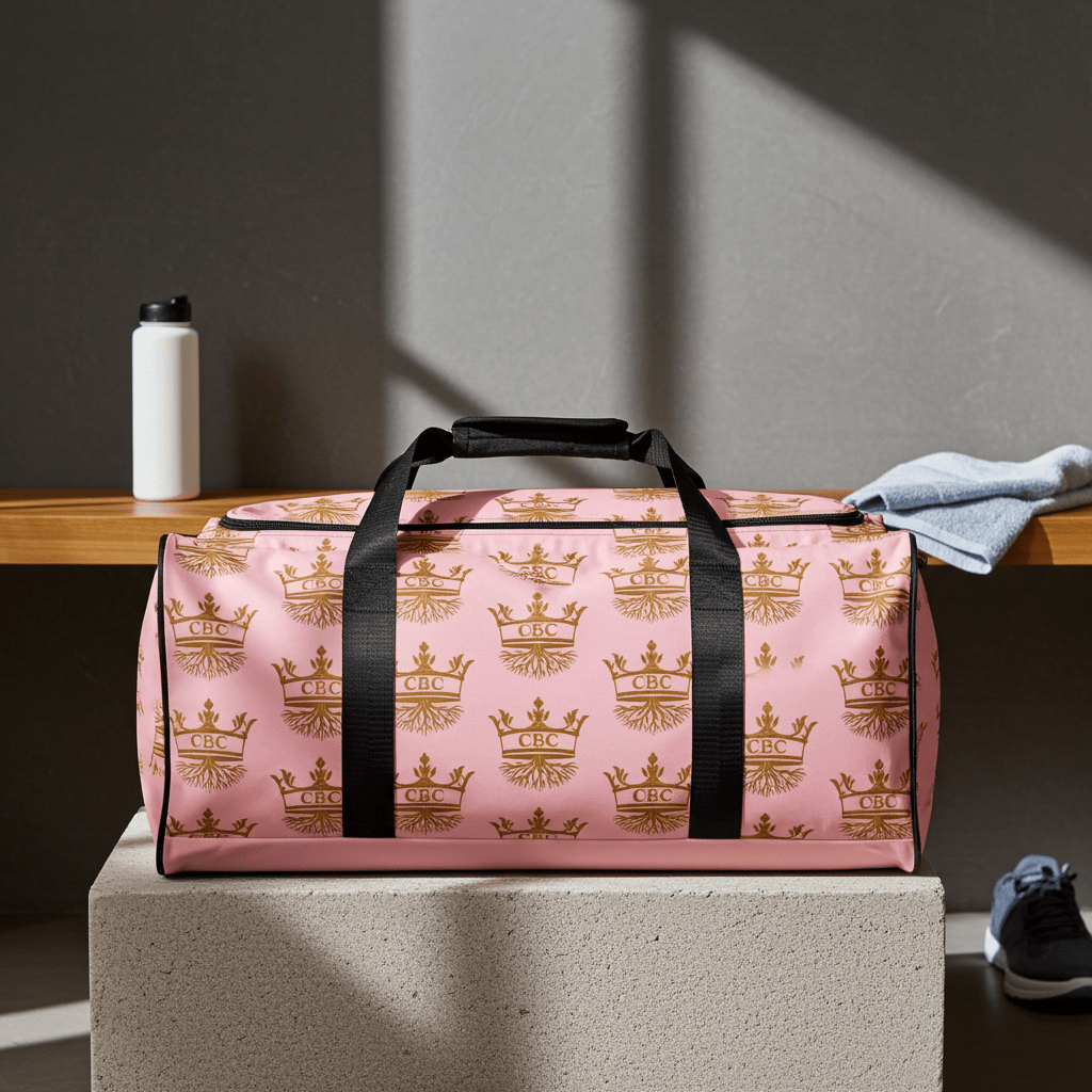 CBC Luxury Duffle Bag – Pink Crown Edition lifestyle product image featuring CBC design and brand styling.