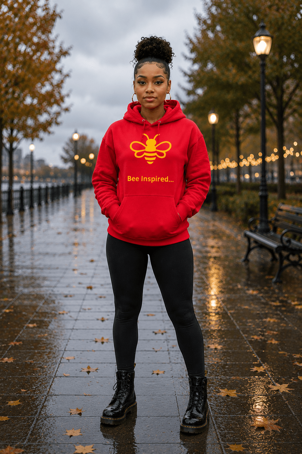MHA Bee Inspired Hoodie featuring the signature Honey Bee design in a premium lifestyle look.