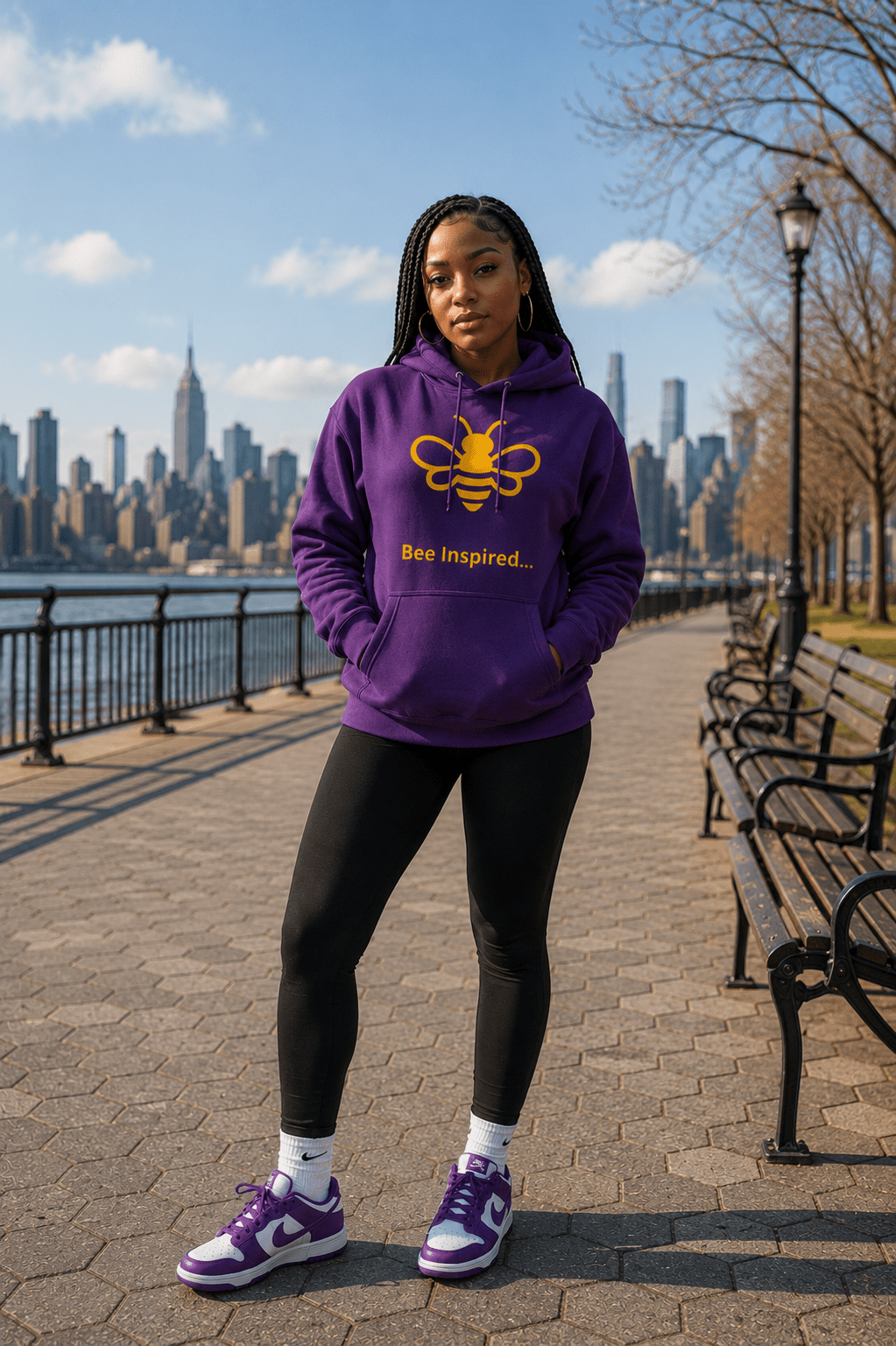 MHA Bee Inspired Hoodie featuring the signature Honey Bee design in a premium lifestyle look.