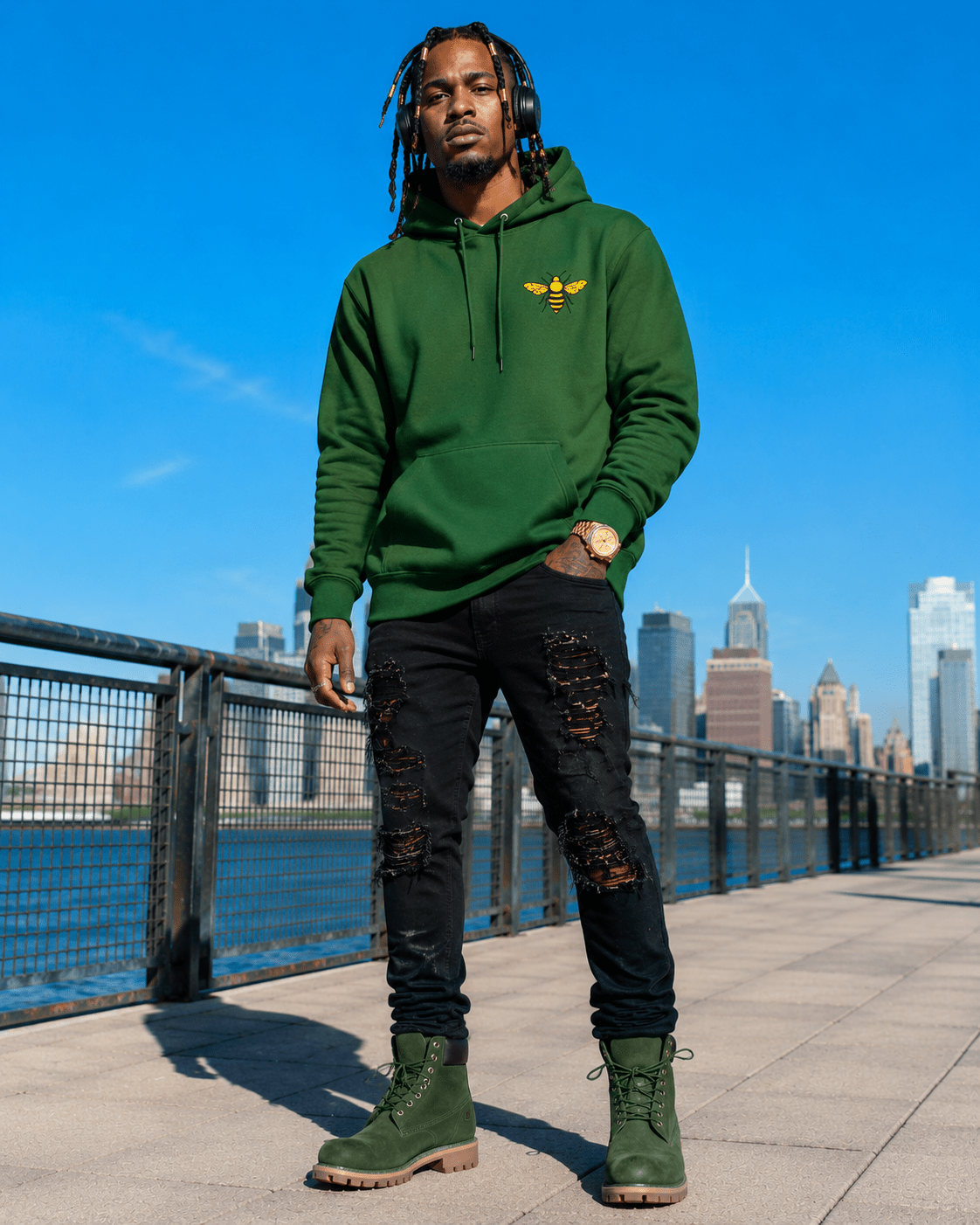 MHA Bee Classic Hoodie – Signature Edition lifestyle product image featuring MHA design and brand styling. 