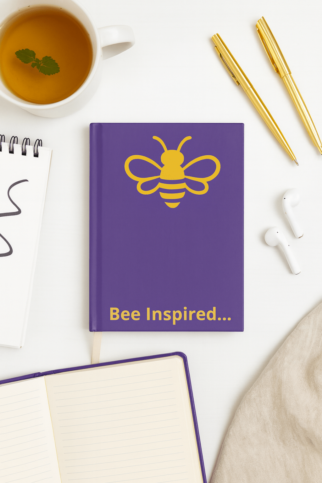 MHA Bee Inspired Hardcover (Purple) Journal – branded streetwear item