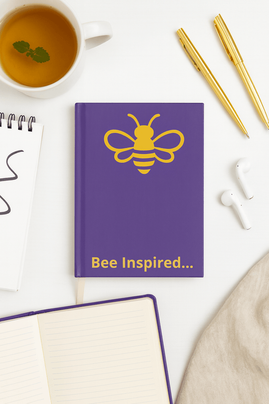 MHA Bee Inspired Hardcover (Purple) Journal – branded streetwear item