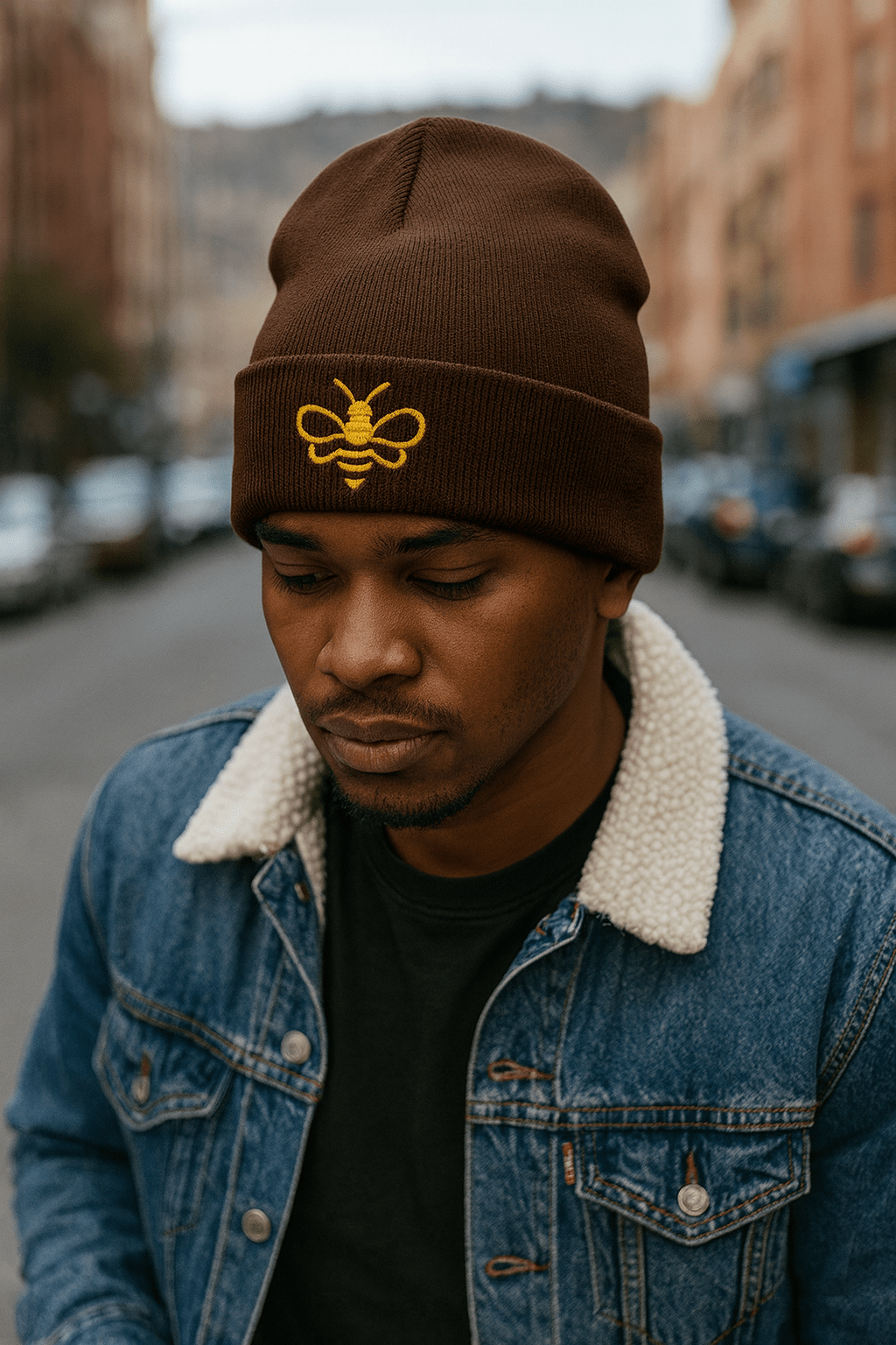 MHA Bee Inspired (EMB) Cuffed Beanie – branded streetwear item