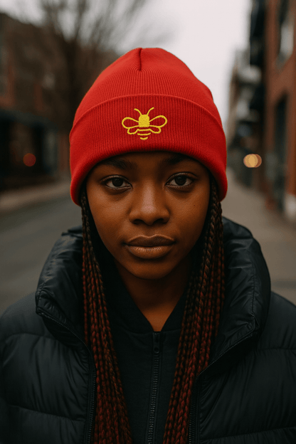 MHA Bee Inspired (EMB) Cuffed Beanie – branded streetwear item