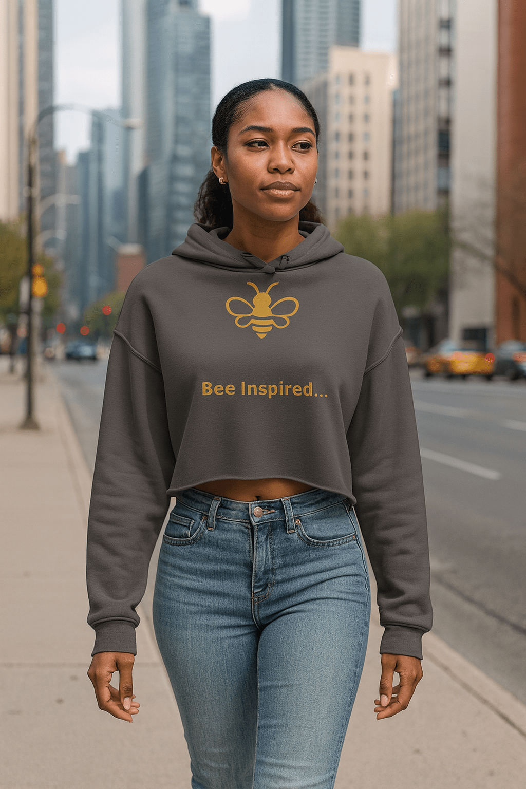 MHA Bee Inspired Crop Top Hoodie - branded streetwear item