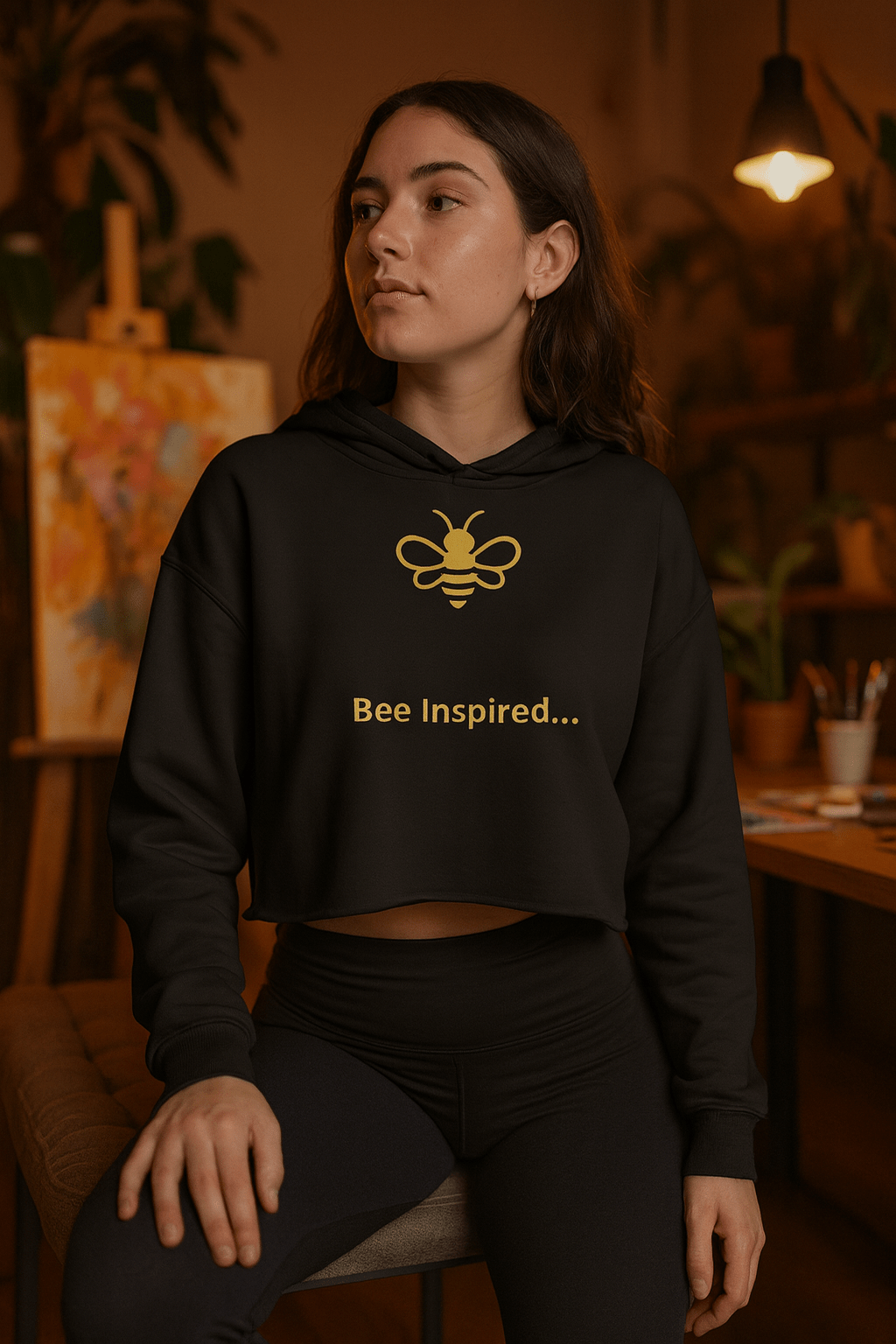 MHA Bee Inspired Crop Top Hoodie - branded streetwear item