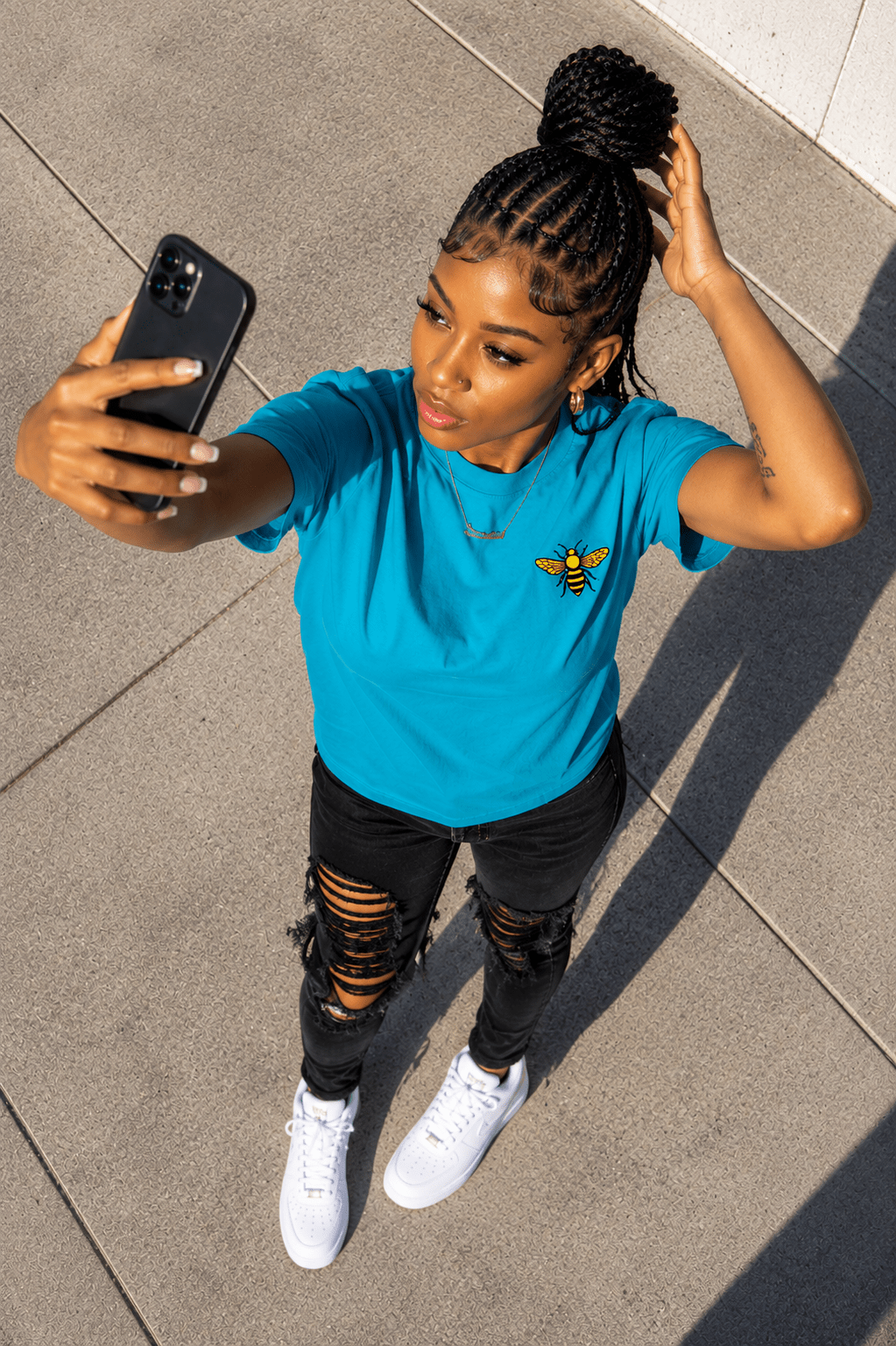 MHA Bee Classic Tee – Signature Edition lifestyle product image featuring MHA design and brand styling.