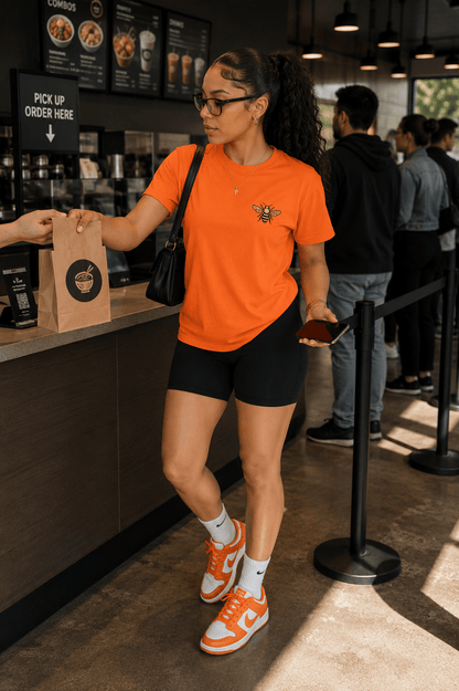 MHA Bee Classic Tee – Signature Edition lifestyle product image featuring MHA design and brand styling.