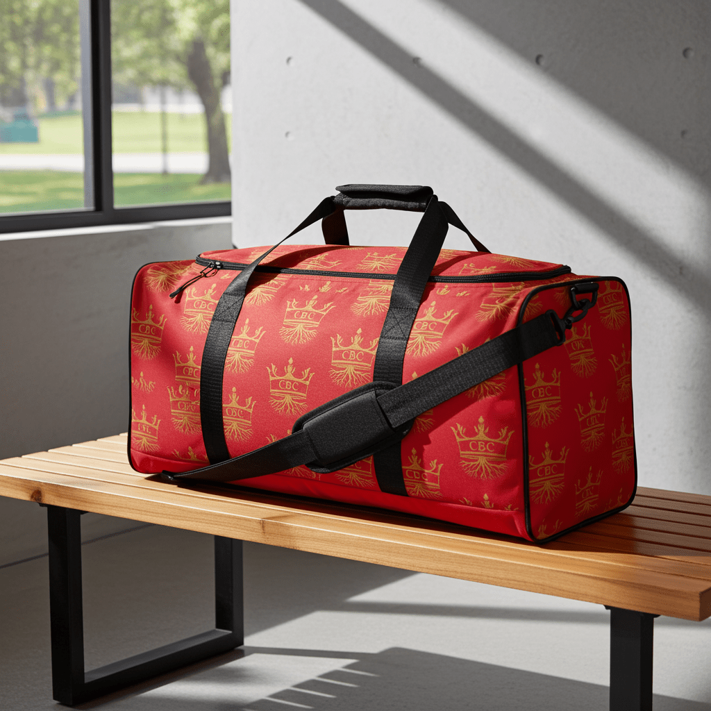 CBC Luxury Duffle Bag – Red Crown Edition lifestyle product image featuring CBC design and brand styling. 