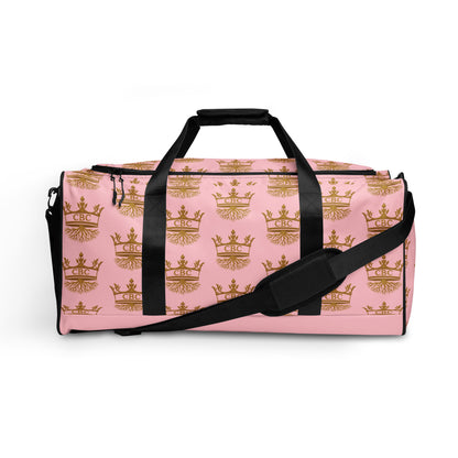 CBC Luxury Duffle Bag – Pink Crown Edition shown on a white background with gold crown detail.