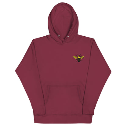 MHA Bee Classic Hoodie with small bee emblem printed on the chest.