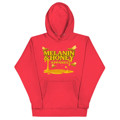 Front view of MHA Honey Drip Premium Hoodie Unisex featuring gold honey drip design