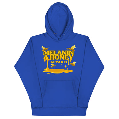 MHA Honey Drip Premium Hoodie Unisex with gold drip logo on black background
