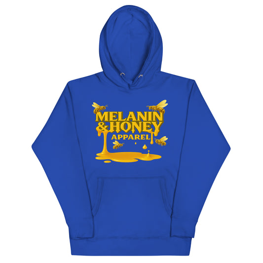MHA Honey Drip Premium Hoodie Unisex with gold drip logo on black background