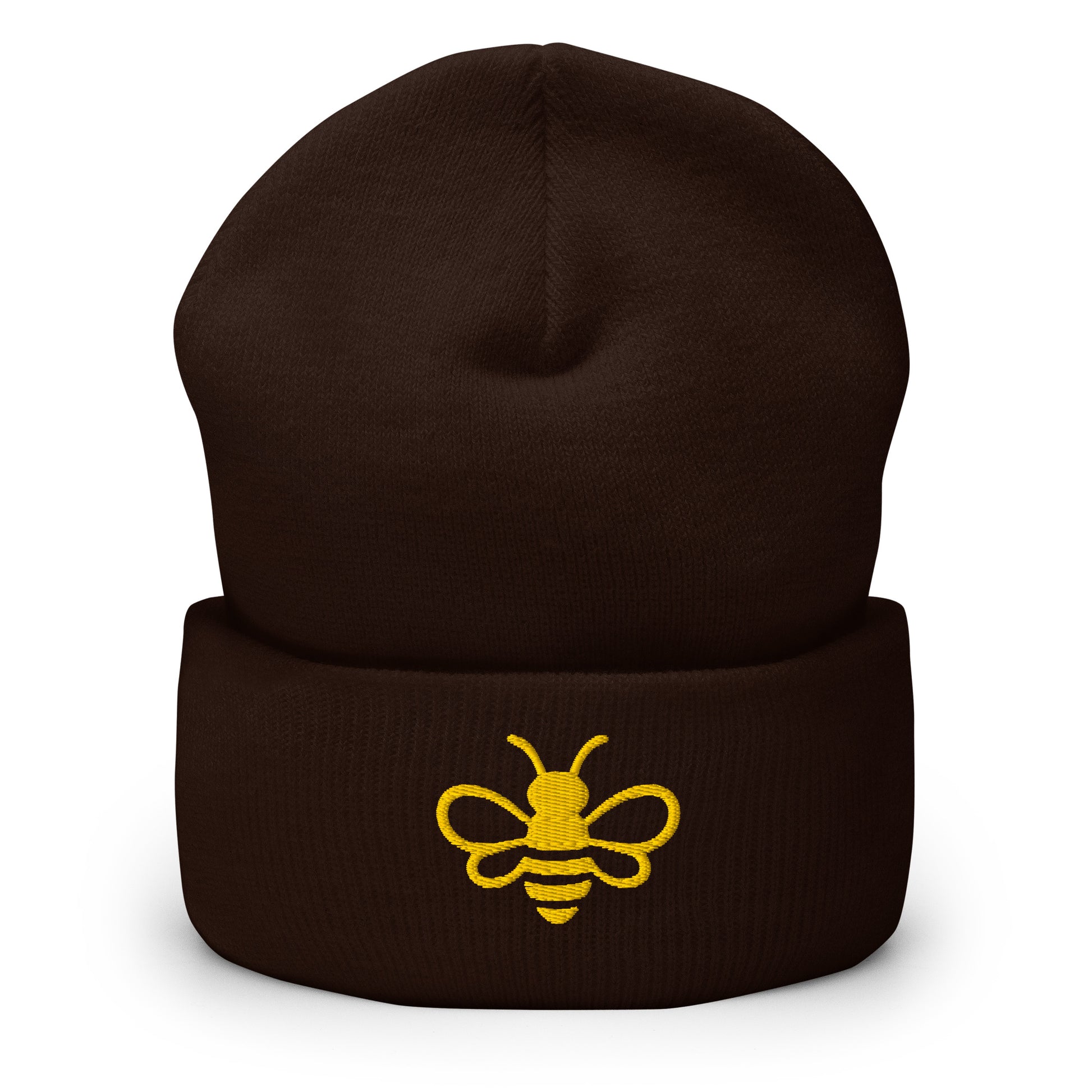 MHA Signature Beanie featuring the embroidered Melanin & Honey bee logo in a premium lifestyle setting.