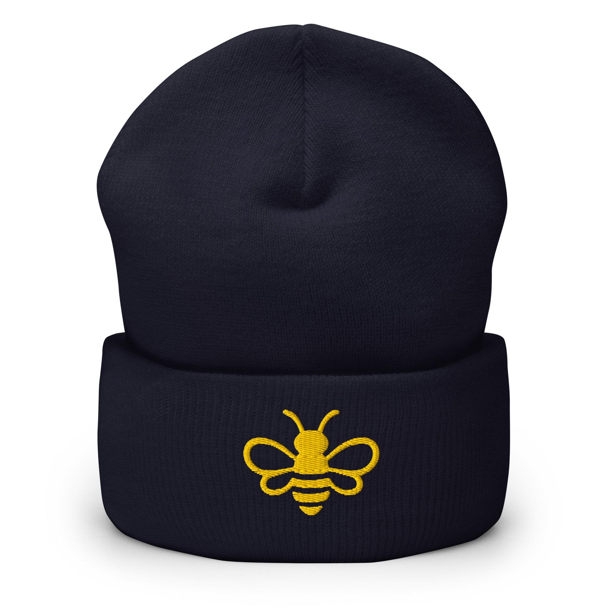 MHA Signature Beanie featuring the embroidered Melanin & Honey bee logo in a premium lifestyle setting.