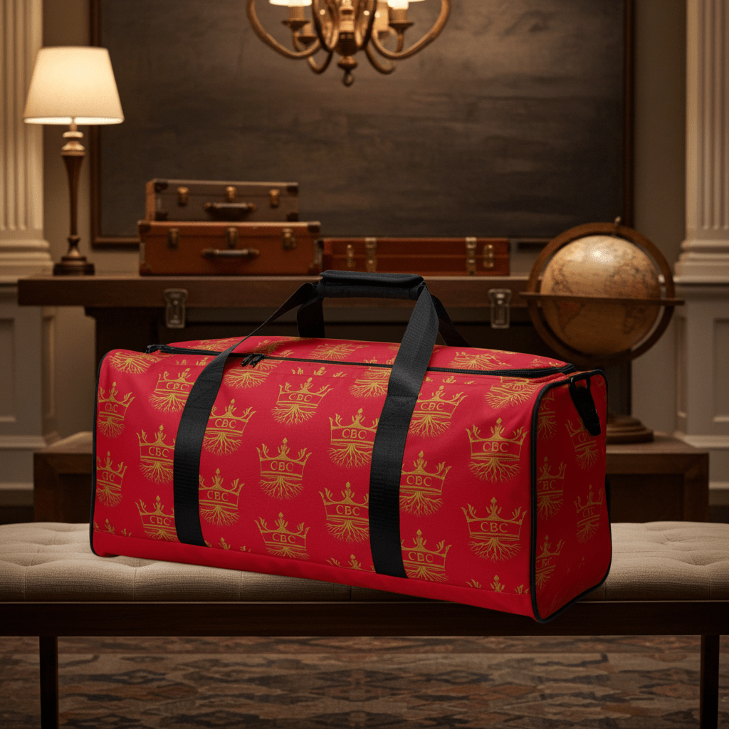 CBC Luxury Duffle Bag – Red Crown Edition lifestyle product image featuring CBC design and brand styling. 