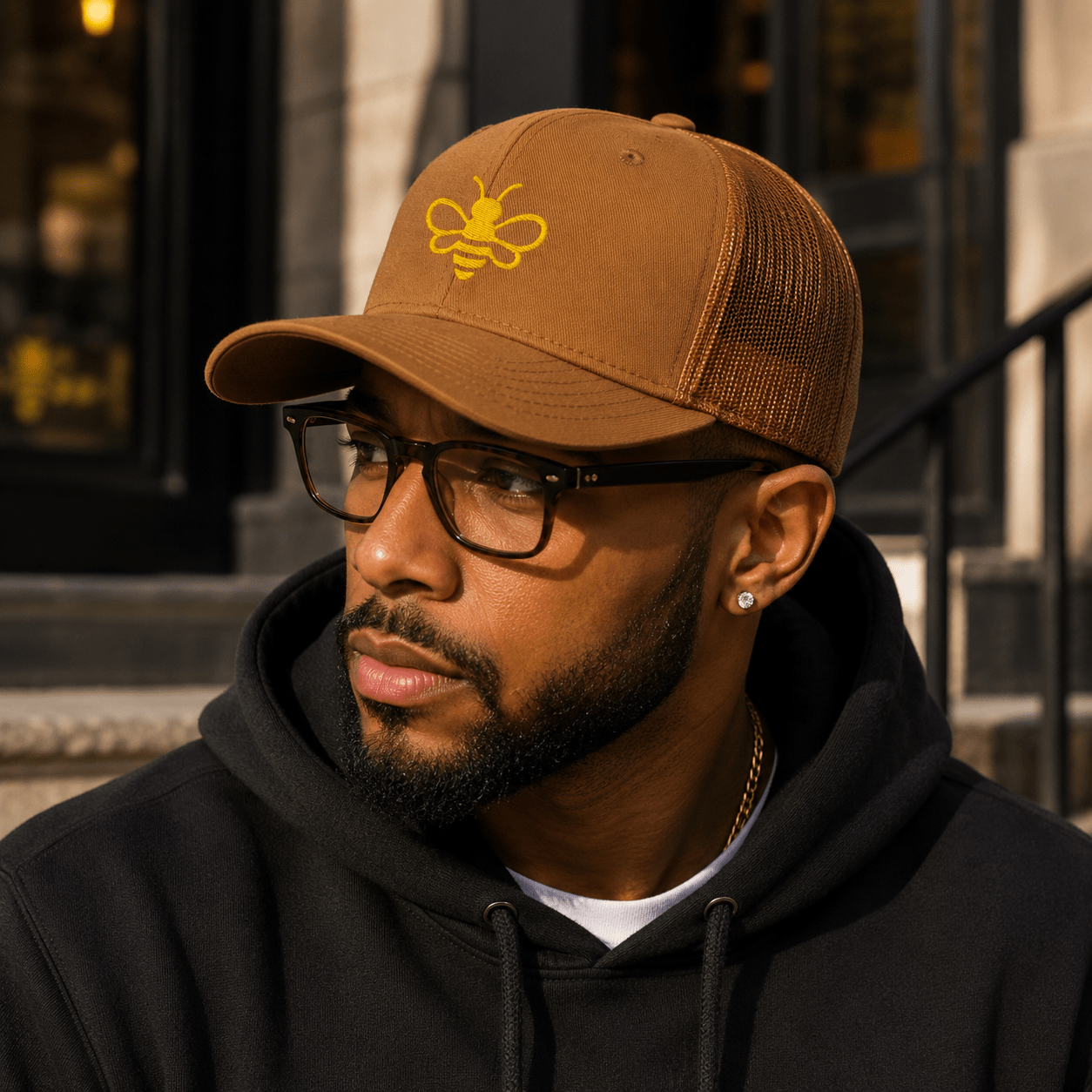 MHA Signature Snapback featuring the iconic Honey Bee design in a premium lifestyle look.