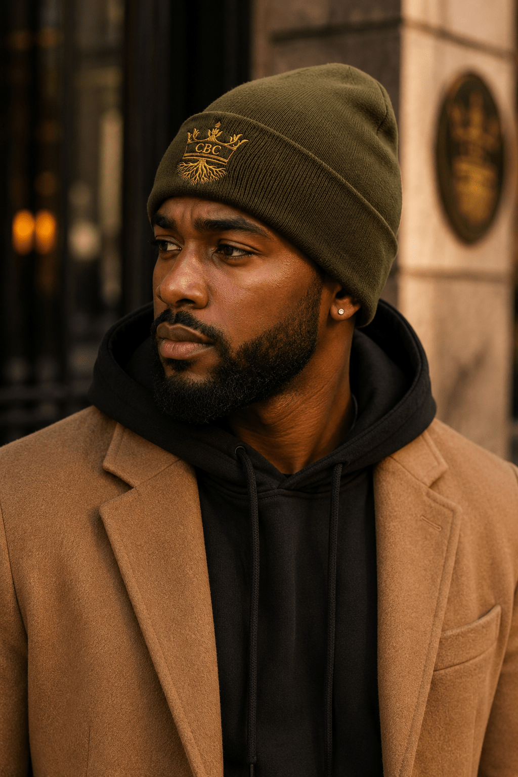 CBC EMB Cuffed Beanie – Premium Edition featuring CBC embroidery in a premium lifestyle look.