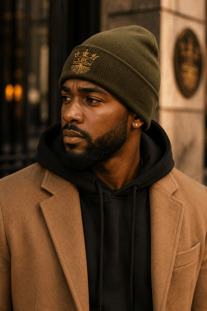 CBC EMB Cuffed Beanie – Premium Edition featuring CBC embroidery in a premium lifestyle look.