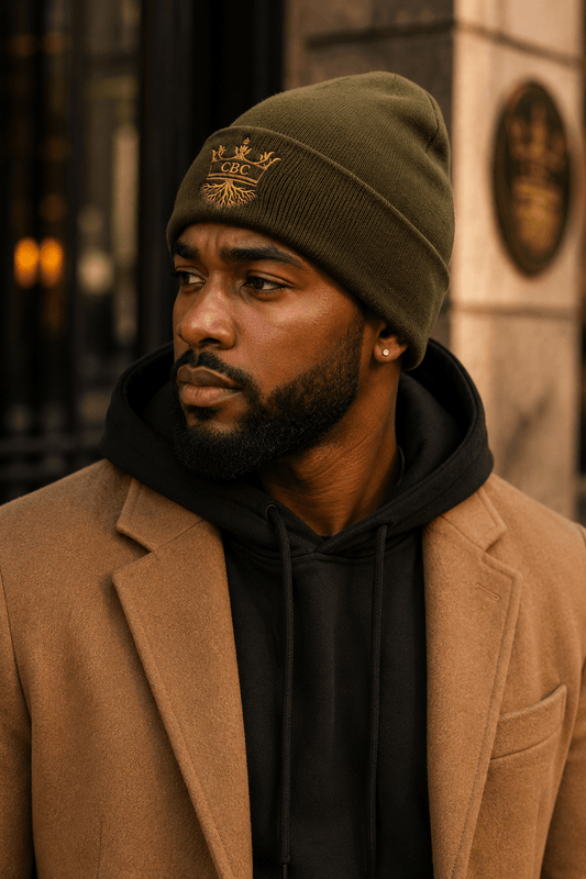 CBC EMB Cuffed Beanie – Premium Edition featuring CBC embroidery in a premium lifestyle look.