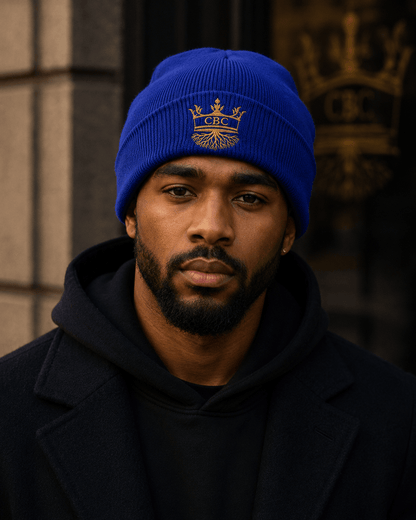 CBC EMB Cuffed Beanie – Premium Edition featuring CBC embroidery in a premium lifestyle look.