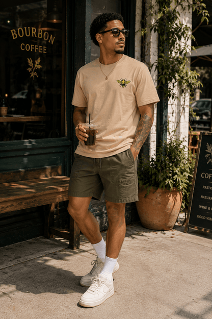 MHA Bee Classic Tee – Signature Edition lifestyle product image featuring MHA design and brand styling.
